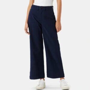 AMOUR VERT Size 2 NWT Wide Leg Utility Pant Navy Blue 100% Cotton Twill